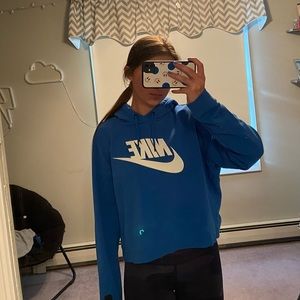 Blue cropped Nike hoodie